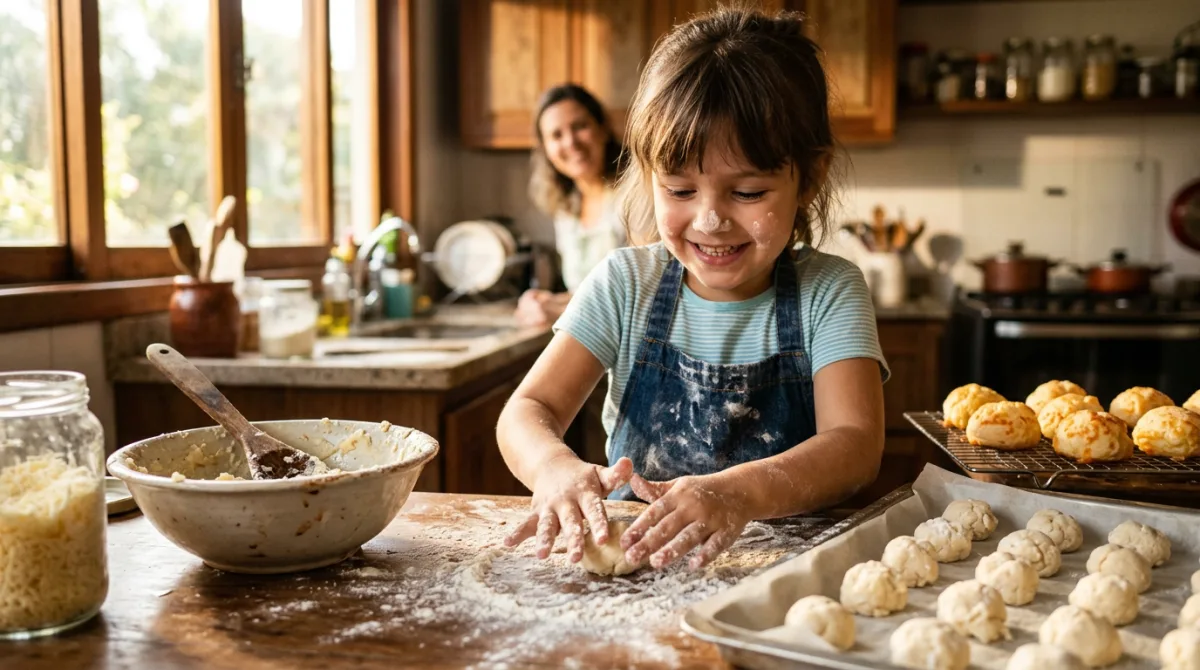 Pão de queijo em família